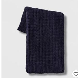 Threshold Navy Chenille Throw Blanket